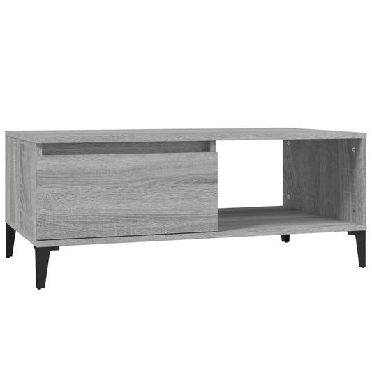 vidaXL Τραπεζάκι Σαλονιού Γκρι Sonoma 90x50x36,5εκ. Επεξεργασμένο Ξύλο