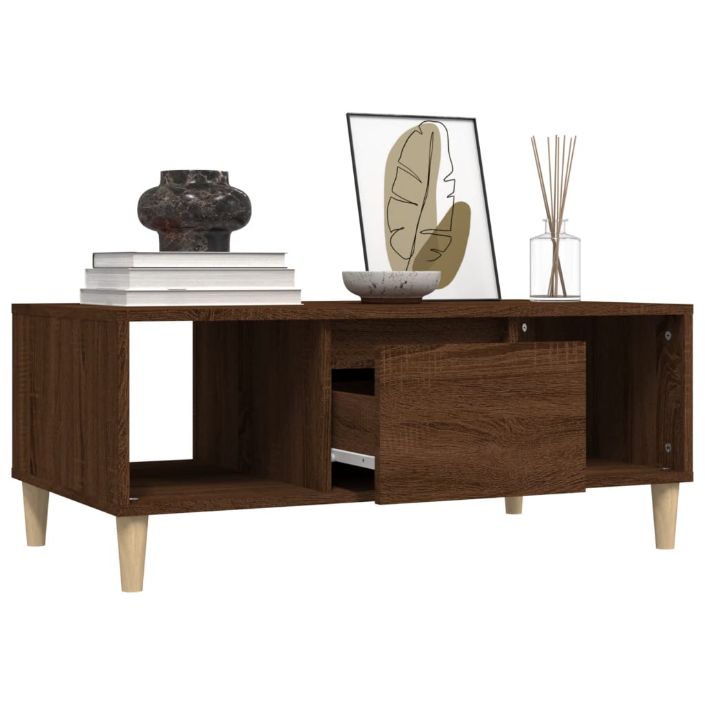 vidaXL Τραπεζάκι Σαλονιού Καφέ Δρυς 80x50x35 εκ. Επεξεργασμ. Ξύλο