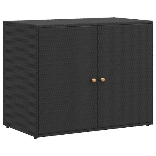 vidaXL Ντουλάπι Αποθήκευσης Κήπου Μαύρο 100x55,5x80 εκ Συνθετικό Ρατάν