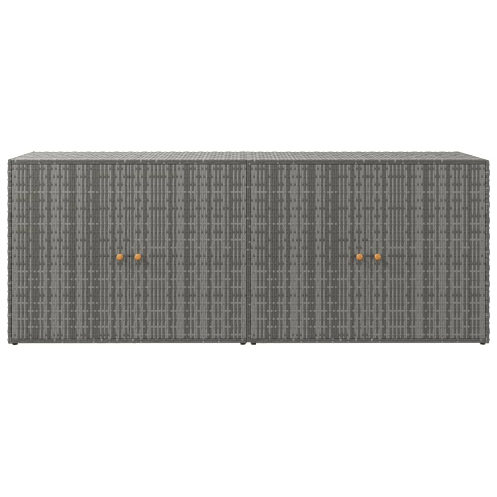 vidaXL Ντουλάπι Αποθήκευσης Κήπου Γκρι 198x55,5x80 εκ. Συνθετικό Ρατάν