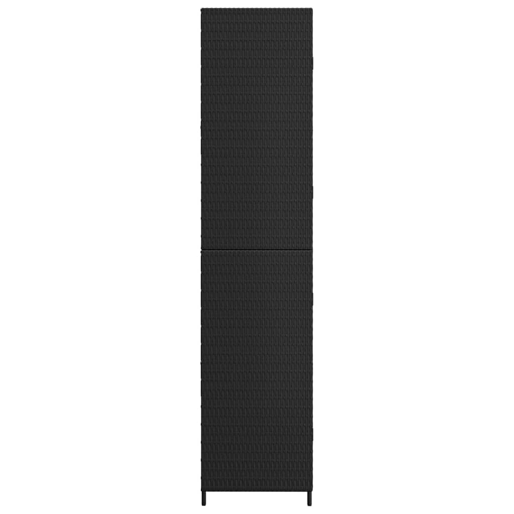 vidaXL Ντουλάπι Αποθήκευσης Κήπου Μαύρο 59x40x180 εκ. από Συνθ. Ρατάν