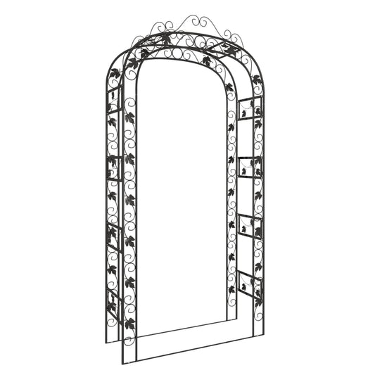 vidaXL Αψίδα Κήπου Μαύρη 116 x 45 x 240 εκ. Ατσάλινη