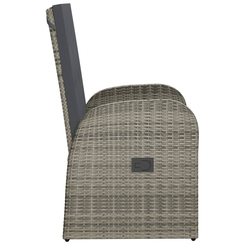 vidaXL Καρέκλες Κήπου Ανακλινόμενες 2 τεμ Συνθετικό Ρατάν με Μαξιλάρια