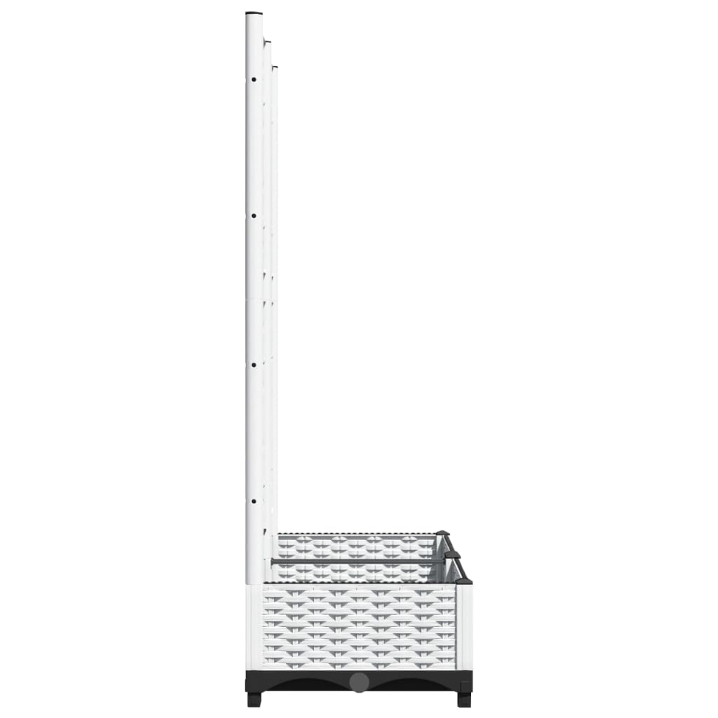 vidaXL Ζαρντινιέρα Κήπου με Καφασωτό Λευκή 80x40x121,5 εκ. Πολυπροπ.