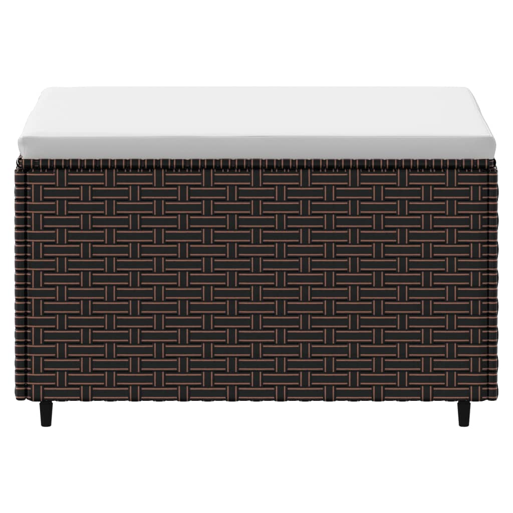 vidaXL Υποπόδια Κήπου 2 τεμ. Καφέ από Συνθετικό Ρατάν με Μαξιλάρια