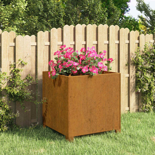 vidaXL Ζαρντινιέρα με Πόδια Σκουριασμ. 40x40x40 εκ. Ατσάλι από Κορτέν
