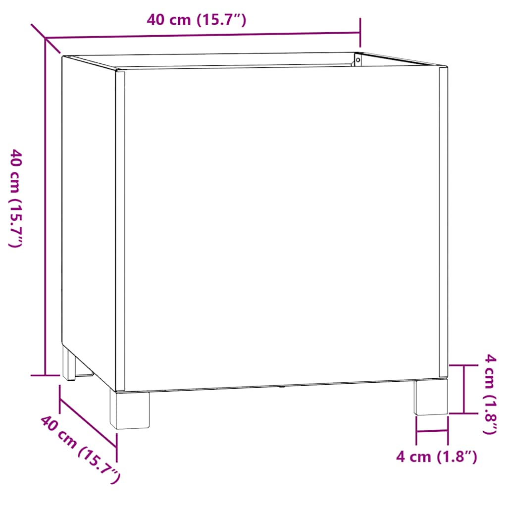 vidaXL Ζαρντινιέρες 2τεμ. Σκουρ. 40x40x40εκ Ατσάλι Σκληρυθέν στον Αέρα