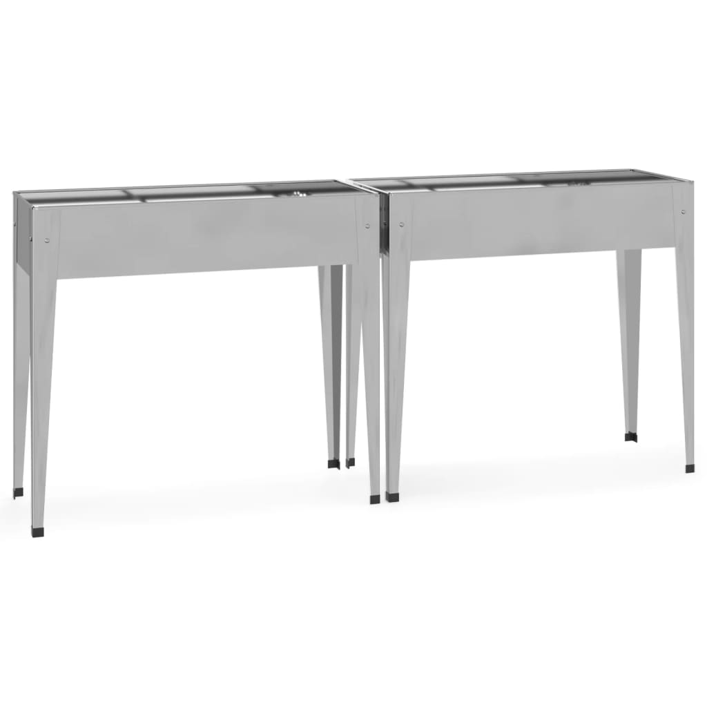 vidaXL Ζαρντινιέρες Κήπου 2 τεμ. από Γαλβανισμένο Χάλυβα