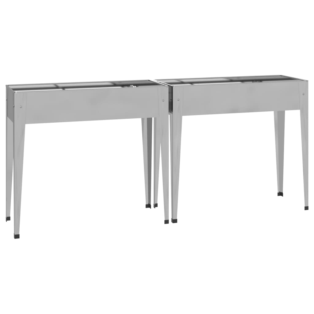 vidaXL Ζαρντινιέρες Κήπου 2 τεμ. από Γαλβανισμένο Χάλυβα