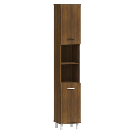 vidaXL Ντουλάπι Μπάνιου Καφέ Δρυς 30x30x179 εκ. Επεξεργασμένο Ξύλο
