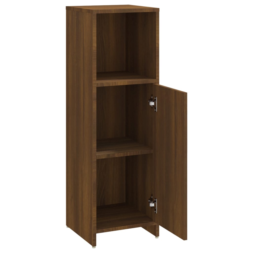 vidaXL Ντουλάπι Μπάνιου Καφέ Δρυς 30x30x95 εκ. Επεξεργασμένο Ξύλο
