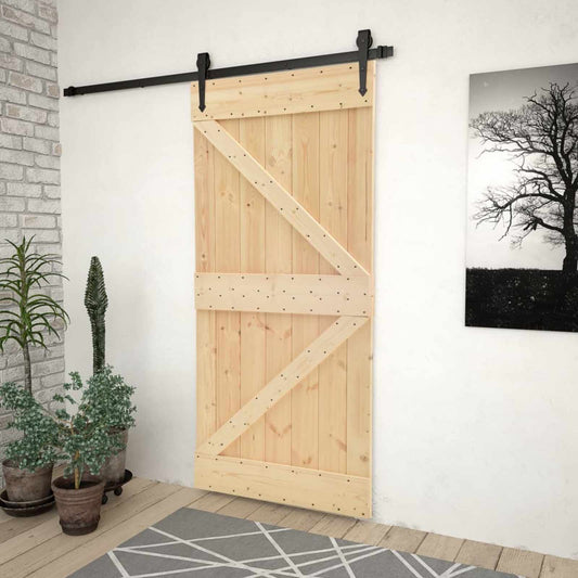 vidaXL Πόρτα NARVIK Φυσικό 80 x 210 cm Συμπαγές Ξύλο Πεύκου