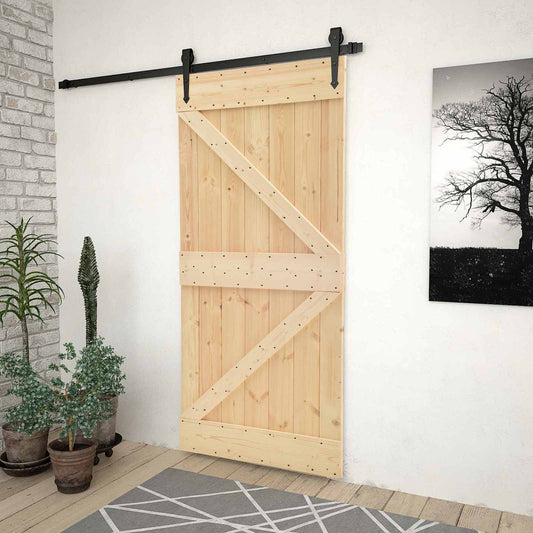 vidaXL Πόρτα NARVIK 100 x 210 cm Συμπαγές Ξύλο Πεύκου (Ακατέργαστο)
