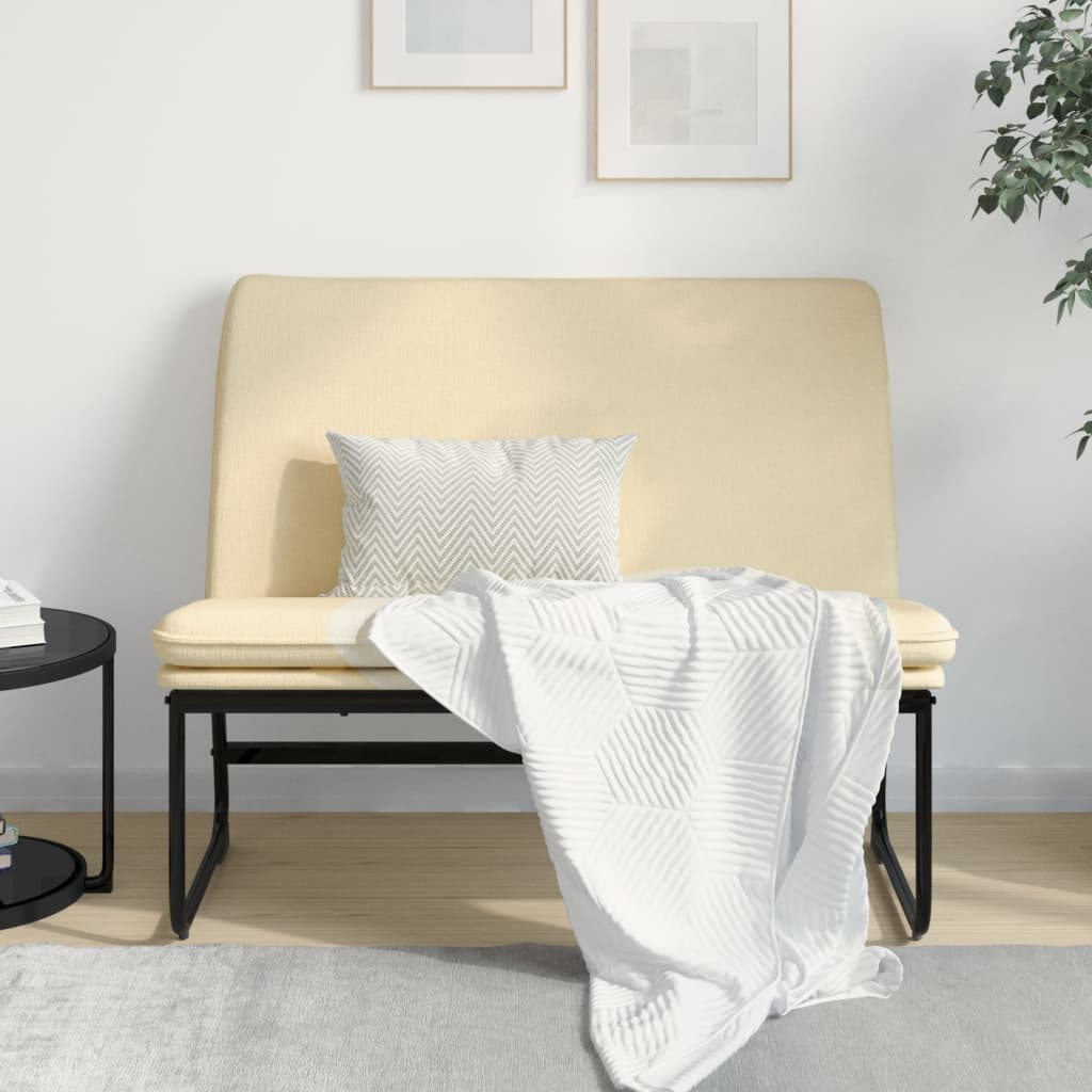 vidaXL Πάγκος Κρεμ 100x75x76 εκ. Υφασμάτινη
