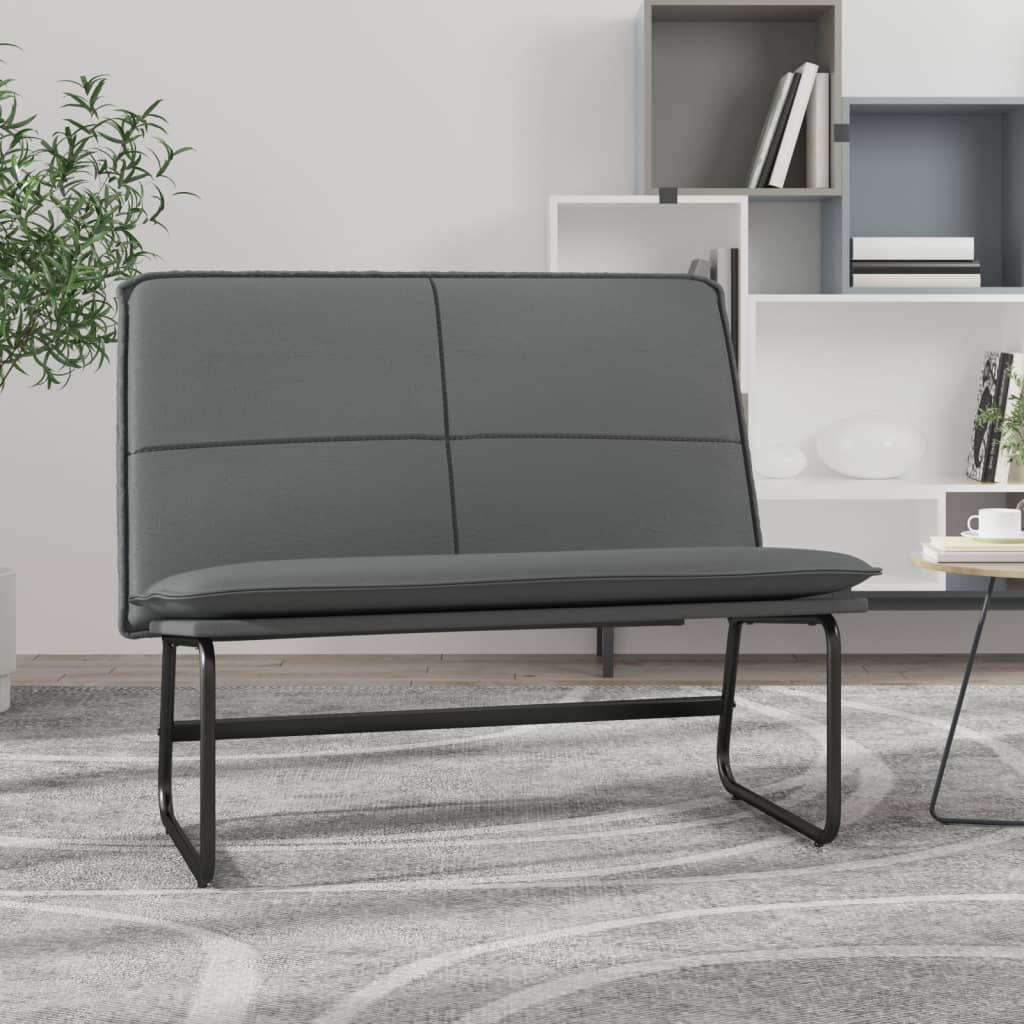 vidaXL Πάγκος Γκρι 100 x 75 x 76 εκ. από Συνθετικό Δέρμα