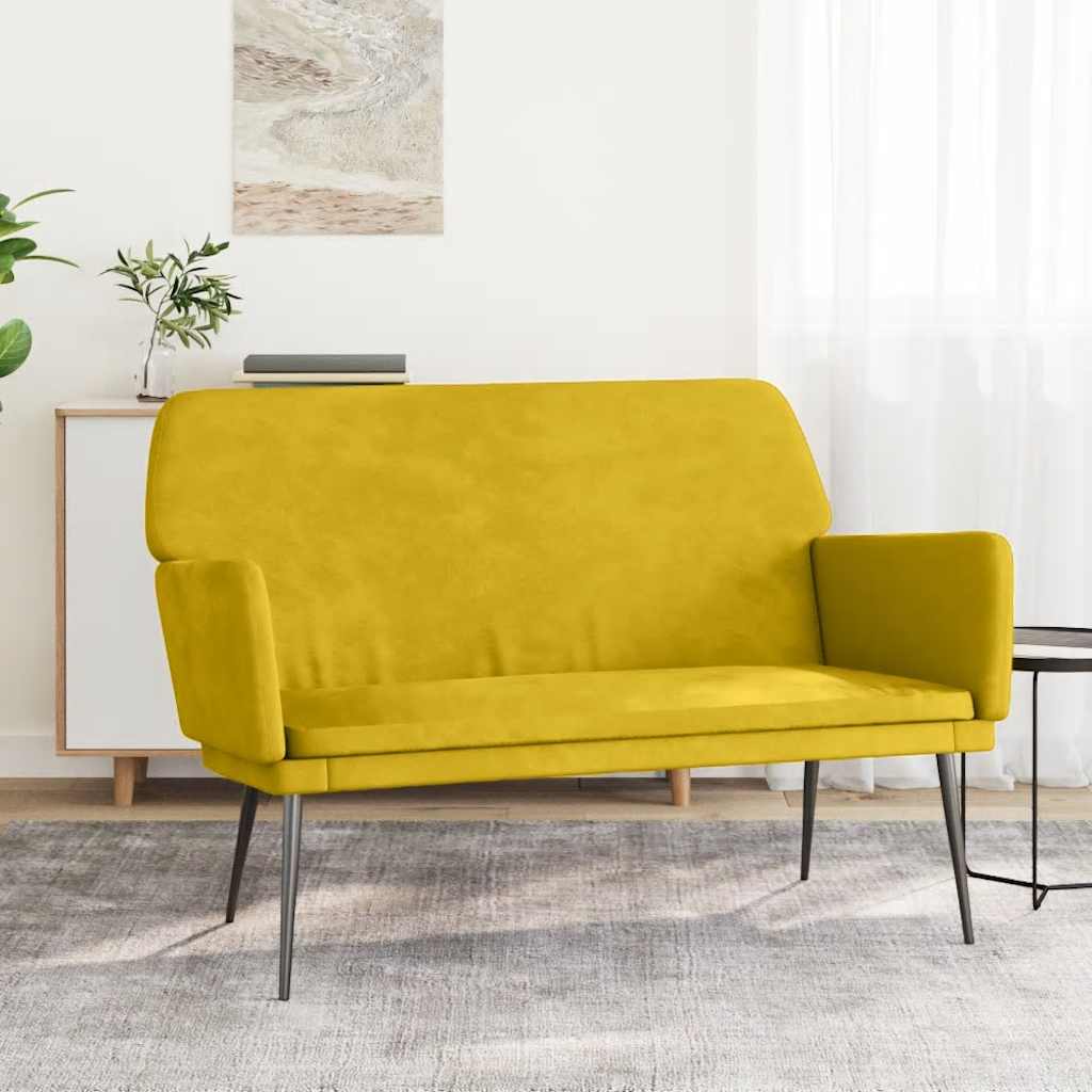 vidaXL Πάγκος Κίτρινο 108x79x79 εκ. Βελούδινος