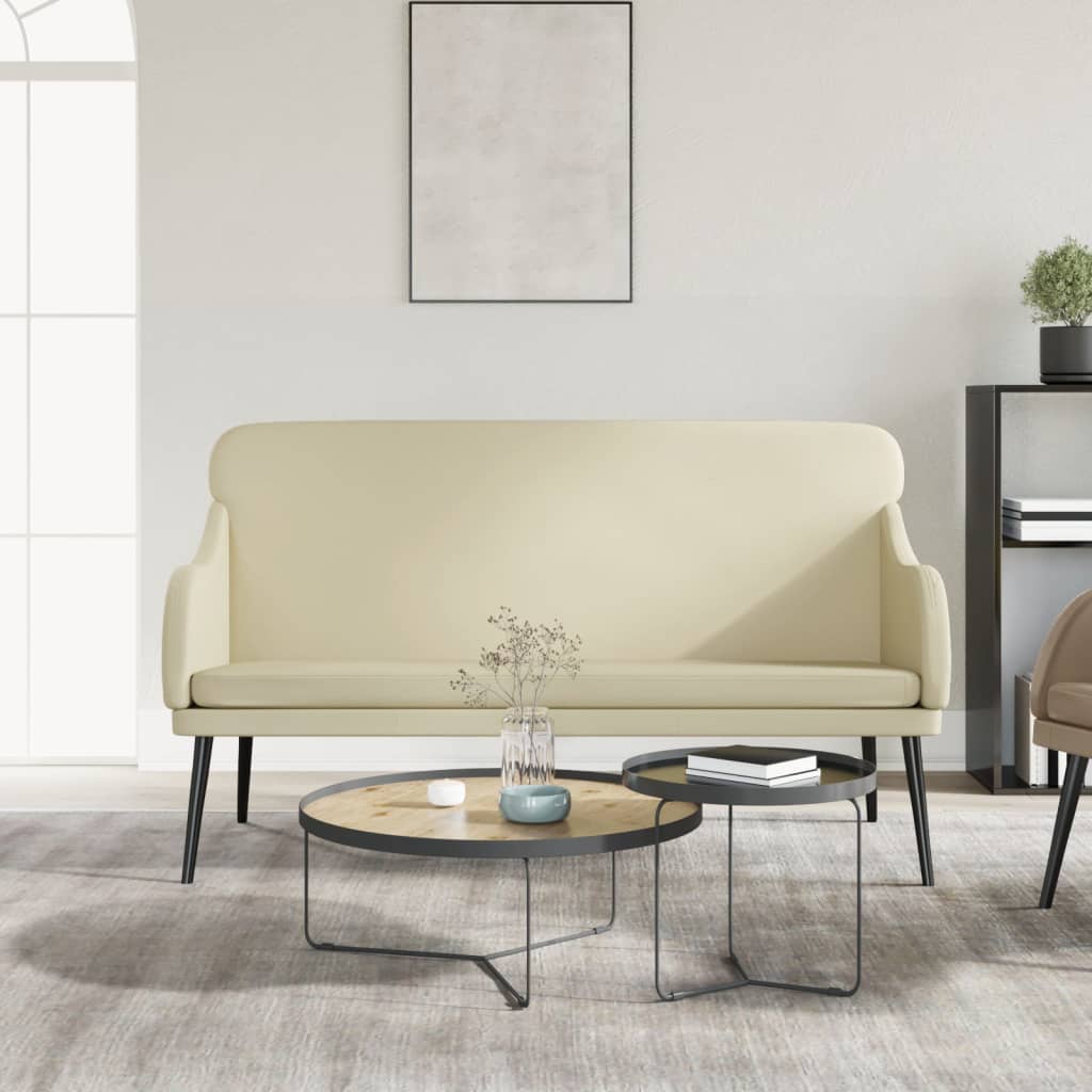 vidaXL Πάγκος Κρεμ 110x76x80 εκ. από Συνθετικό Δέρμα