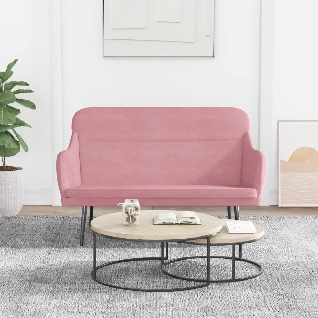 vidaXL Πάγκος Ροζ 110x76x80 εκ. Βελούδινος