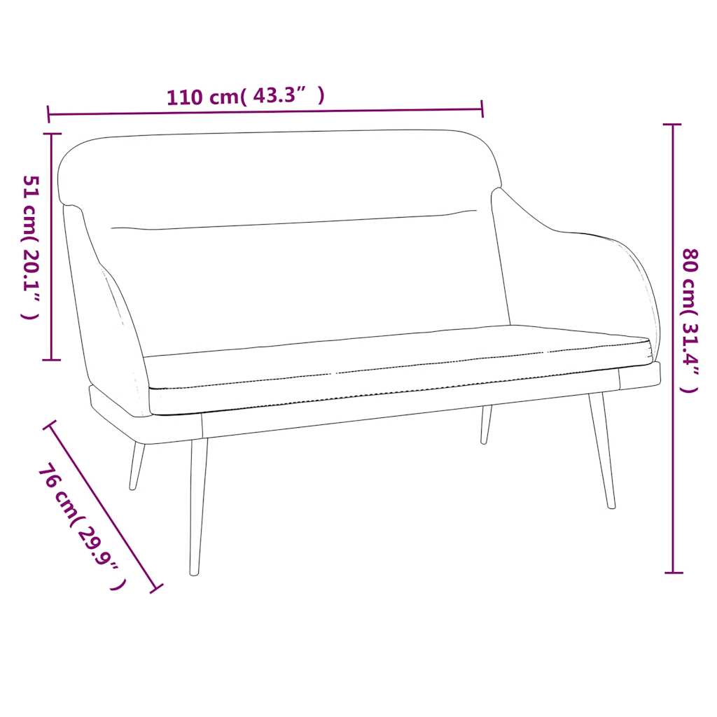 vidaXL Πάγκος Κίτρινο 110x76x80 εκ. Βελούδινος