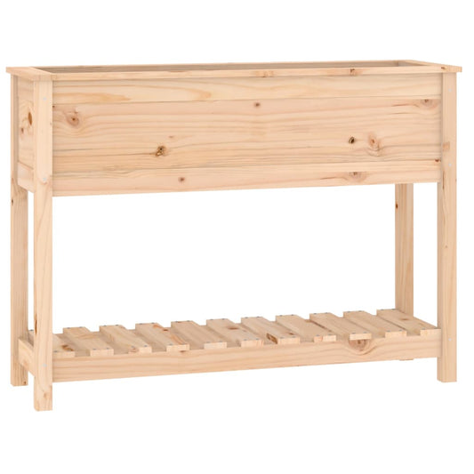 vidaXL Ζαρντινιέρα με Ράφι 111,5 x 34,5 x 81 εκ. Μασίφ Ξύλο Πεύκου