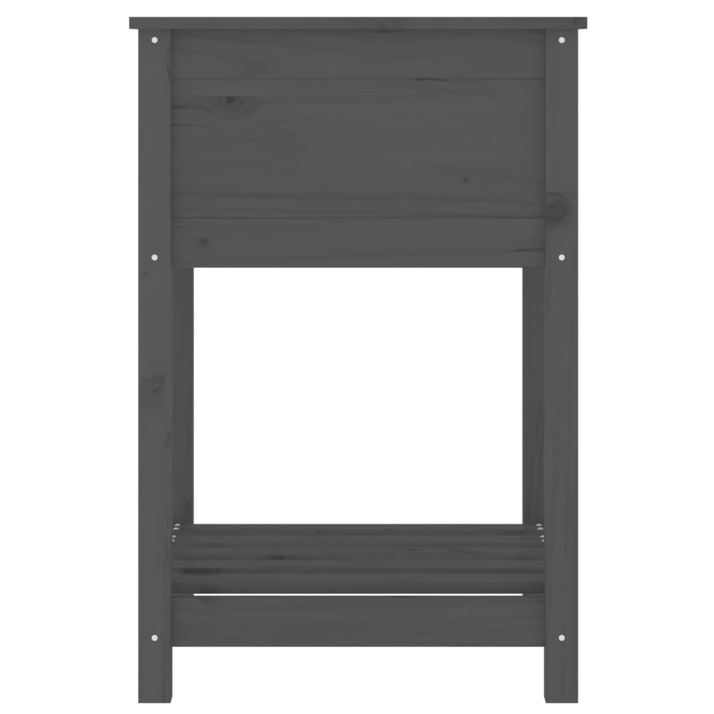 vidaXL Ζαρντινιέρα με Ράφι Γκρι 54 x 54 x 81 εκ. Μασίφ Ξύλο Πεύκου