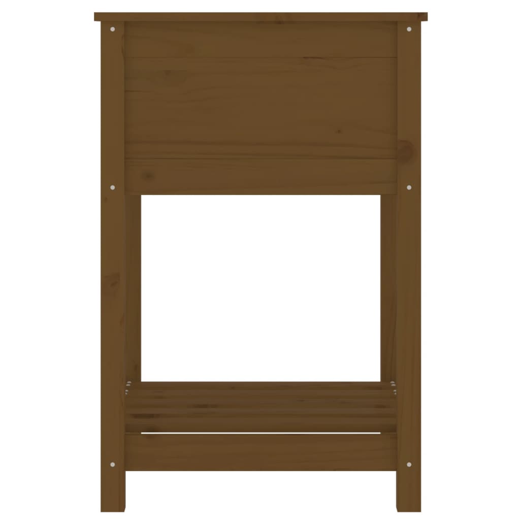 vidaXL Ζαρντινιέρα με Ράφι Μελί 54 x 54 x 81 εκ. από Μασίφ Ξύλο Πεύκου