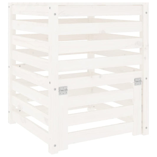 vidaXL Κομποστοποιητής Λευκός 63,5x63,5x77,5 εκ. από Μασίφ Ξύλο Πεύκου