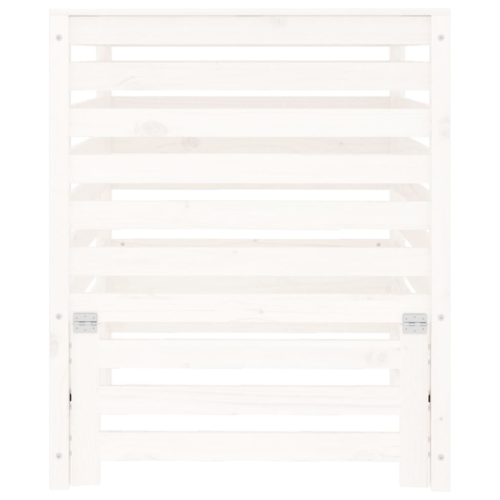 vidaXL Κομποστοποιητής Λευκός 82,5x82,5x99,5 εκ. από Μασίφ Ξύλο Πεύκου