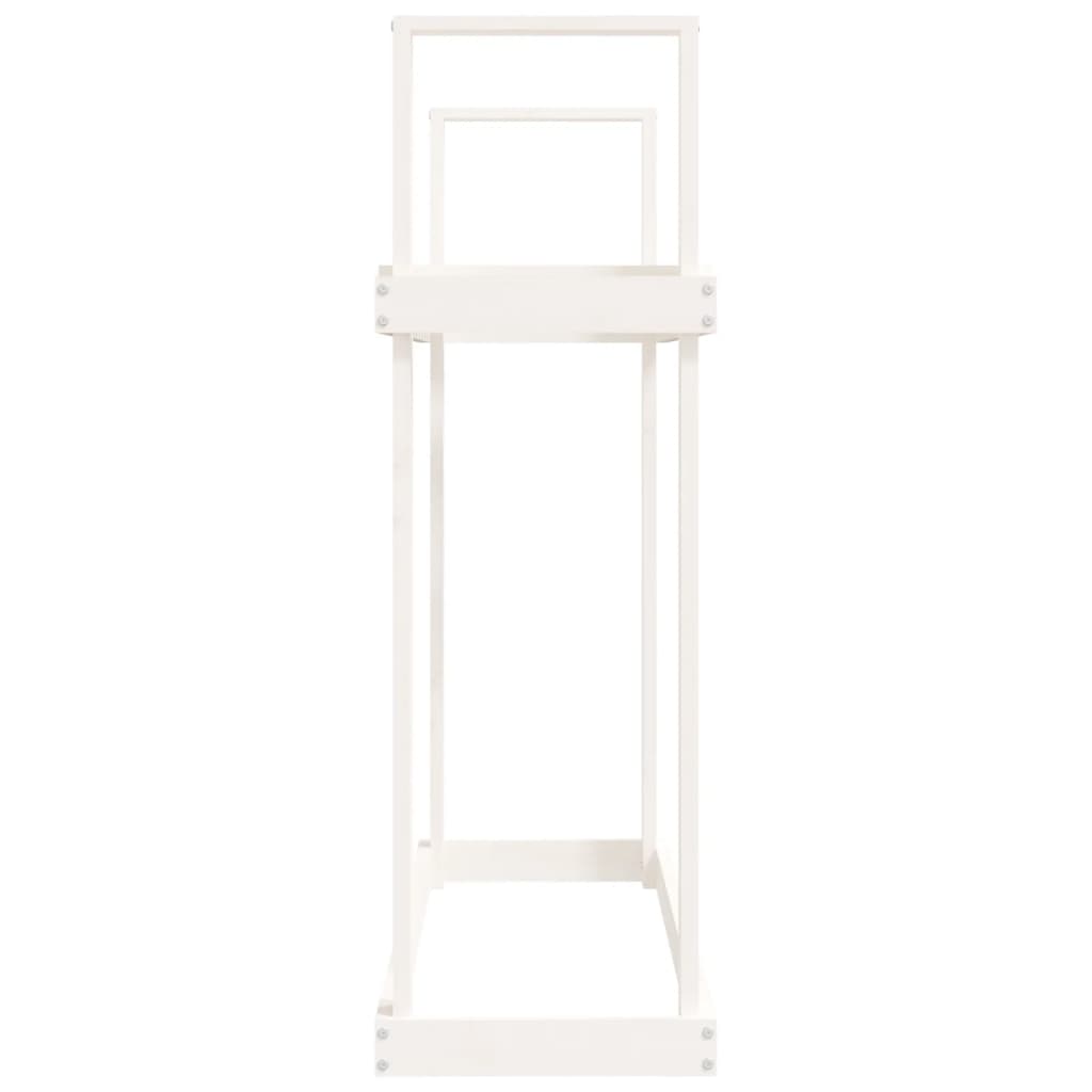 vidaXL Ραφιέρα Καυσόξυλων Λευκή 110x35x108,5 εκ. από Μασίφ Ξύλο Πεύκου