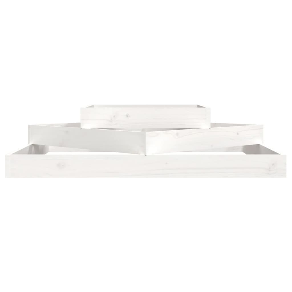 vidaXL Ζαρντινιέρα Λευκή 112 x 112 x 27 εκ. από Μασίφ Ξύλο Πεύκου