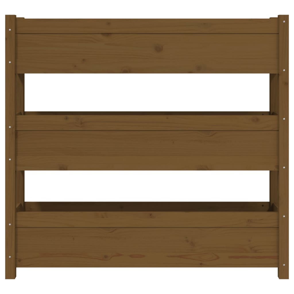 vidaXL Ζαρντινιέρα Καφέ Μελί 112x25x104,5 εκ. από Μασίφ Ξύλο Πεύκου