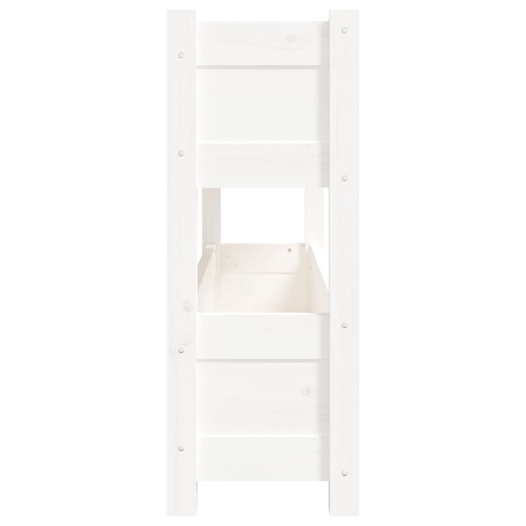 vidaXL Ζαρντινιέρα Λευκή 112x25x66 εκ. από Μασίφ Ξύλο Πεύκου