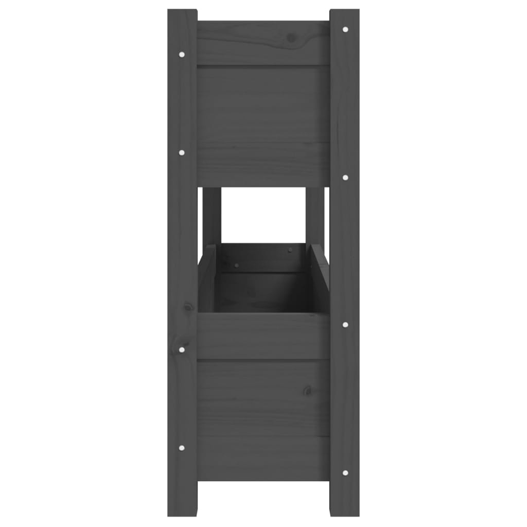 vidaXL Ζαρντινιέρα Γκρι 112x25x66 εκ. από Μασίφ Ξύλο Πεύκου