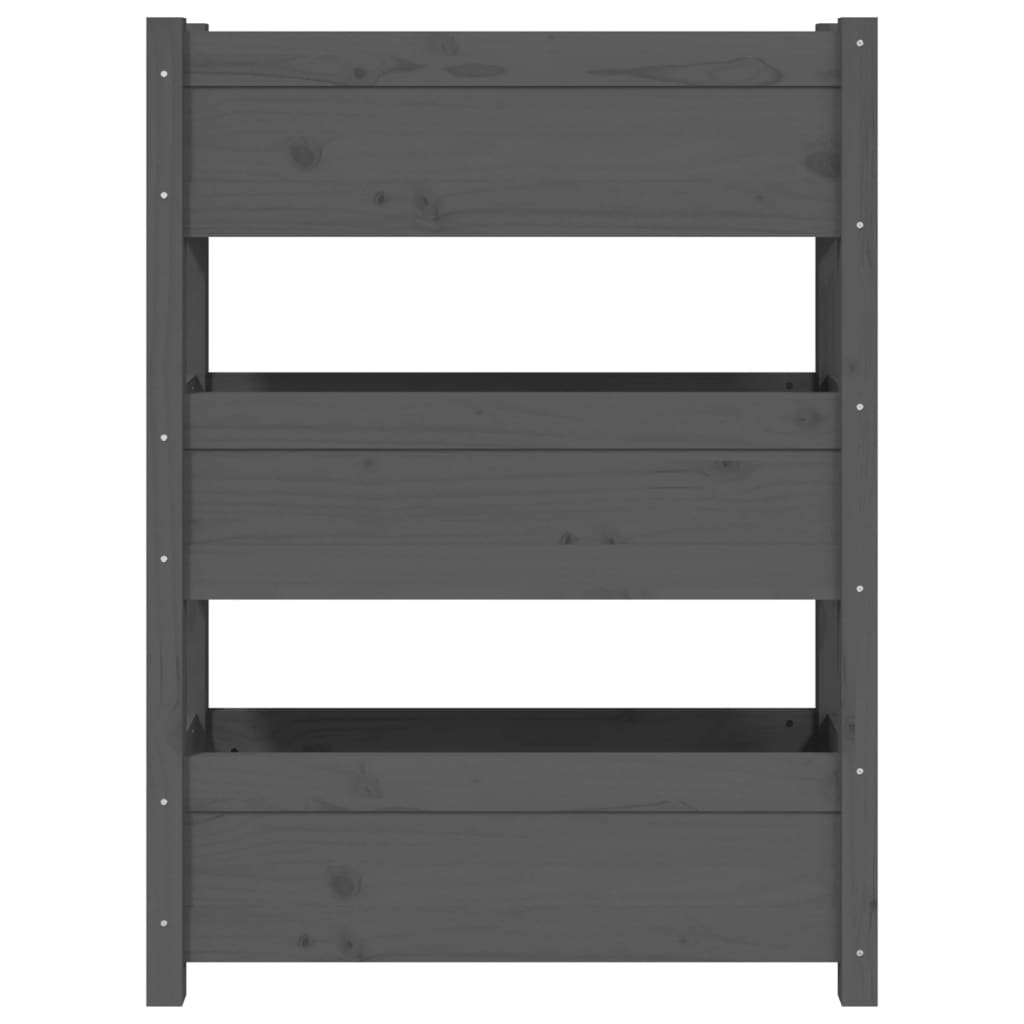 vidaXL Ζαρντινιέρα Γκρι 77x25x104,5 εκ. από Μασίφ Ξύλο Πεύκου