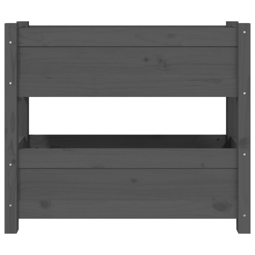 vidaXL Ζαρντινιέρα Γκρι 77 x 25 x 66 εκ. από Μασίφ Ξύλο Πεύκου