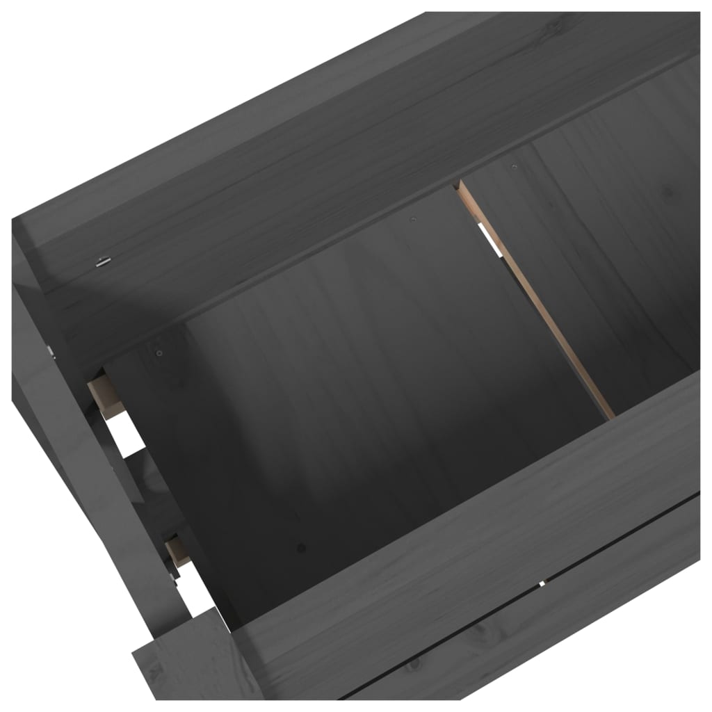 vidaXL Ζαρντινιέρα Γκρι 77 x 25 x 66 εκ. από Μασίφ Ξύλο Πεύκου