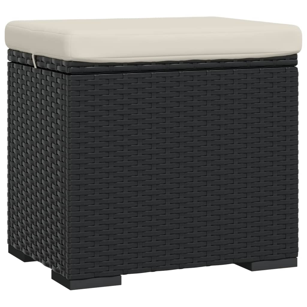 vidaXL Υποπόδια με Μαξιλάρια 2 τεμ. Μαύρα 40x30x40 εκ. από Συνθ. Ρατάν