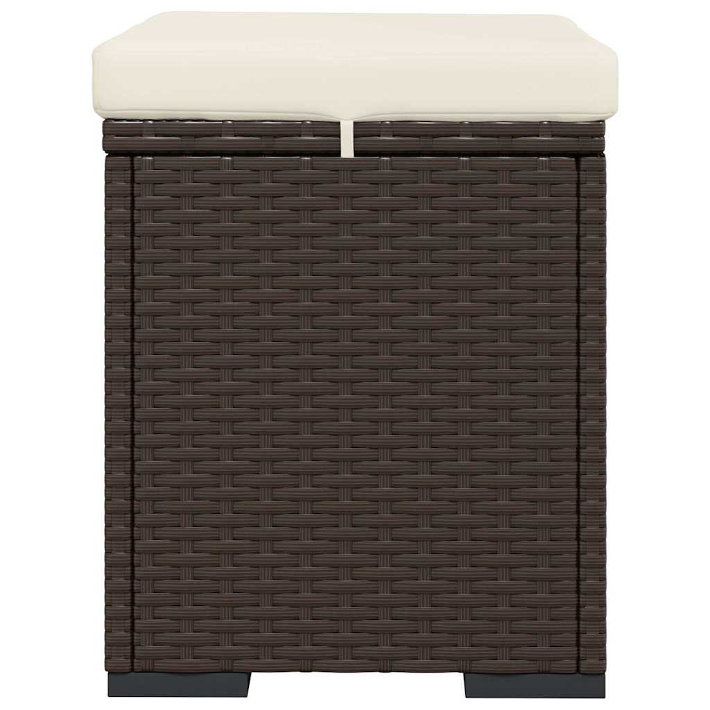 vidaXL Υποπόδια με Μαξιλάρια 2 τεμ. Καφέ 40x30x40 εκ. από Συνθ. Ρατάν