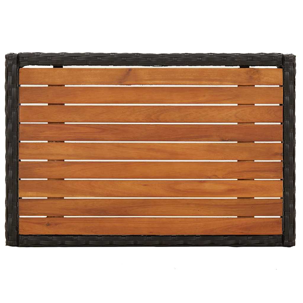 vidaXL Καρέκλες Ανακλινόμενες 2 Τεμ. με Τραπέζι Μαύρες Συνθετικό Ρατάν