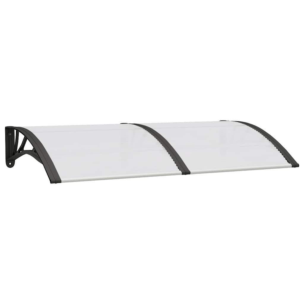 vidaXL Στέγαστρο Πόρτας Μαύρο & Διαφανές 150 x 75 εκ από Πολυκαρβονικό