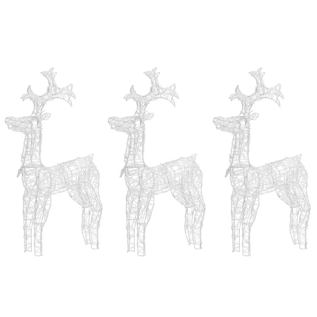 vidaXL Χριστουγ. Διακοσμητικά Τάρανδοι 3 τεμ. 60x16x100 εκ. Ακρυλικό