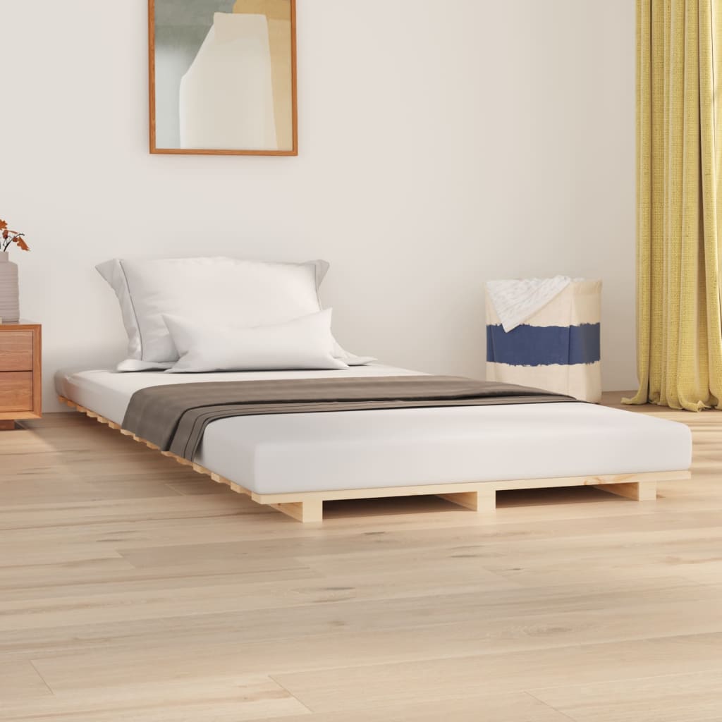 vidaXL Πλαίσιο Κρεβατιού 90 x 190 εκ. από Μασίφ Ξύλο Πεύκου