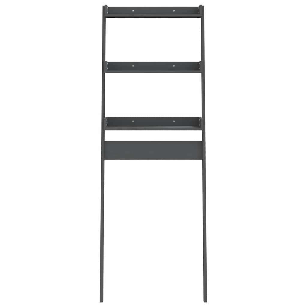 vidaXL Ραφιέρα Για Τουαλέτα Γκρι 63,5x32x179 εκ. Μασίφ Ξύλο Πεύκου