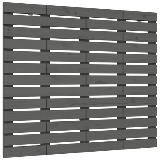 vidaXL Κεφαλάρι Τοίχου Γκρι 126x3x91,5 εκ. από Μασίφ Ξύλο Πεύκου