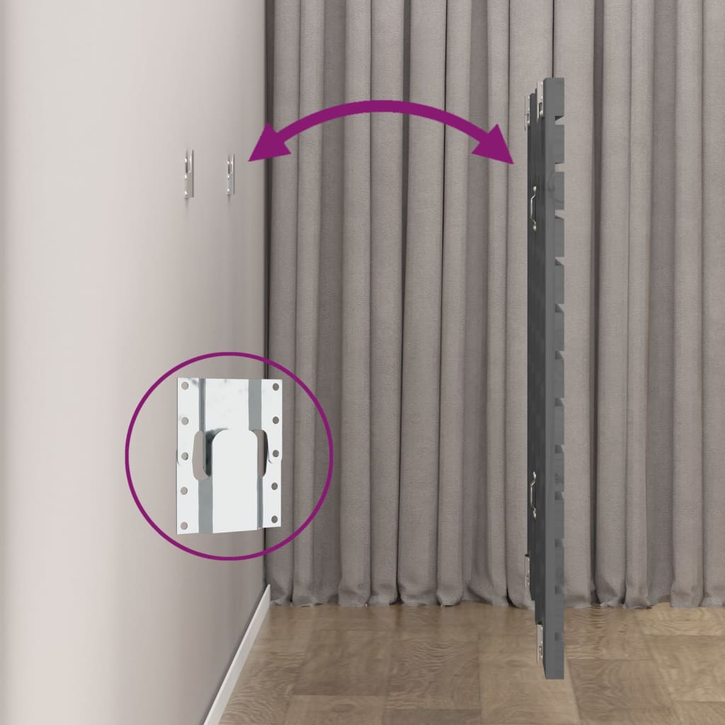 vidaXL Κεφαλάρι Τοίχου Γκρι 126x3x91,5 εκ. από Μασίφ Ξύλο Πεύκου