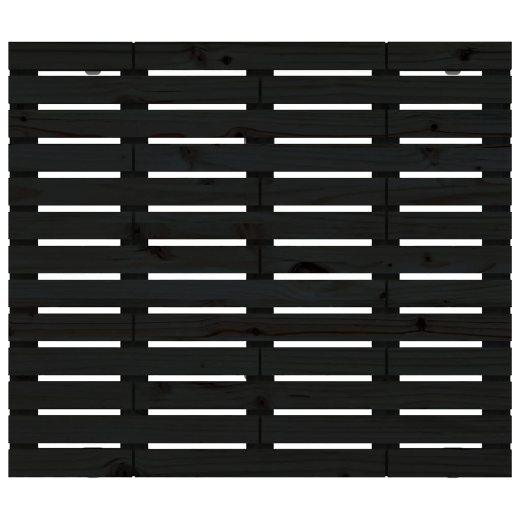 vidaXL Κεφαλάρι Τοίχου Μαύρο 146x3x91,5 εκ. από Μασίφ Ξύλο Πεύκου
