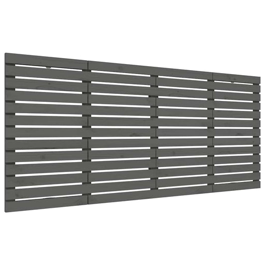 vidaXL Κεφαλάρι Τοίχου Γκρι 156x3x91,5 εκ. από Μασίφ Ξύλο Πεύκου