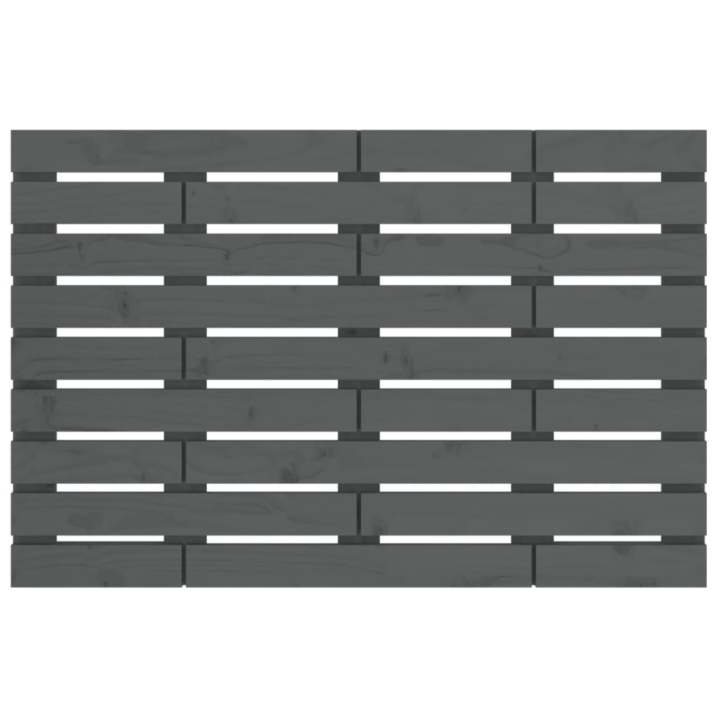 vidaXL Κεφαλάρι Τοίχου Γκρι 106x3x63 εκ. από Μασίφ Ξύλο Πεύκου