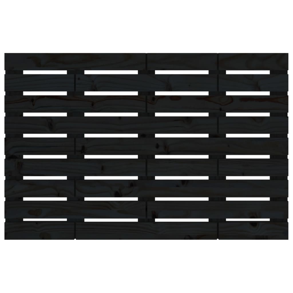 vidaXL Κεφαλάρι Τοίχου Μαύρο 106x3x63 εκ. από Μασίφ Ξύλο Πεύκου