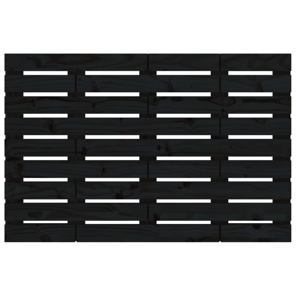 vidaXL Κεφαλάρι Τοίχου Μαύρο 96x3x63 εκ. από Μασίφ Ξύλο Πεύκου
